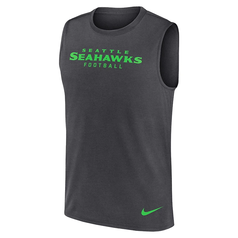 Débardeur Nike Primetime Legend Dri-FIT pour homme, couleur charbon, Seattle Seahawks