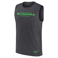 Débardeur Nike Primetime Legend Dri-FIT pour homme, couleur charbon, Seattle Seahawks