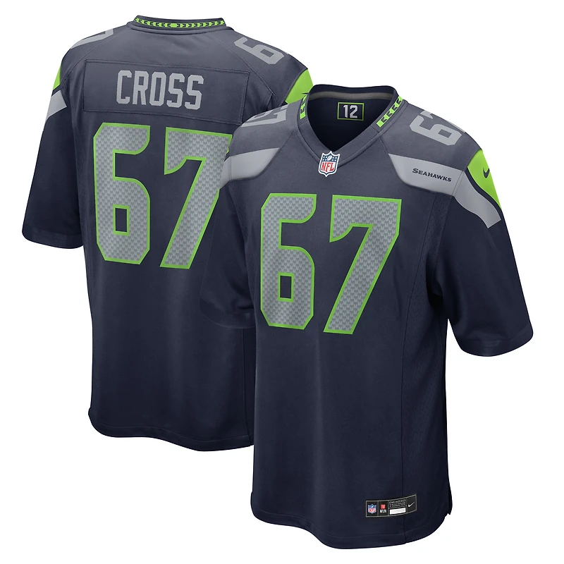 Men's Nike Charles Cross College Navy Seattle Seahawks Game Jersey