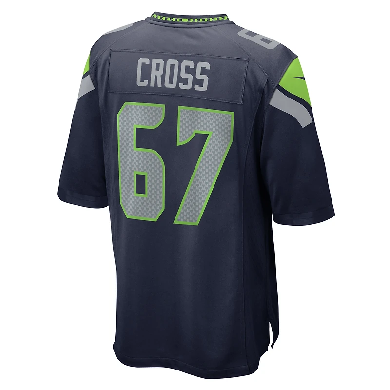 Men's Nike Charles Cross  College Navy Seattle Seahawks Game Jersey