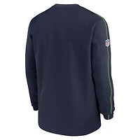 Men's Nike College Navy Seattle Seahawks 2024 Sideline Coaches Long Sleeve Top