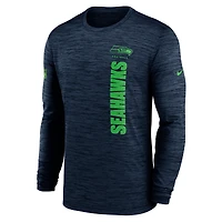 Men's Nike College Navy Seattle Seahawks 2024 Sideline Velocity Performance Long Sleeve T-Shirt