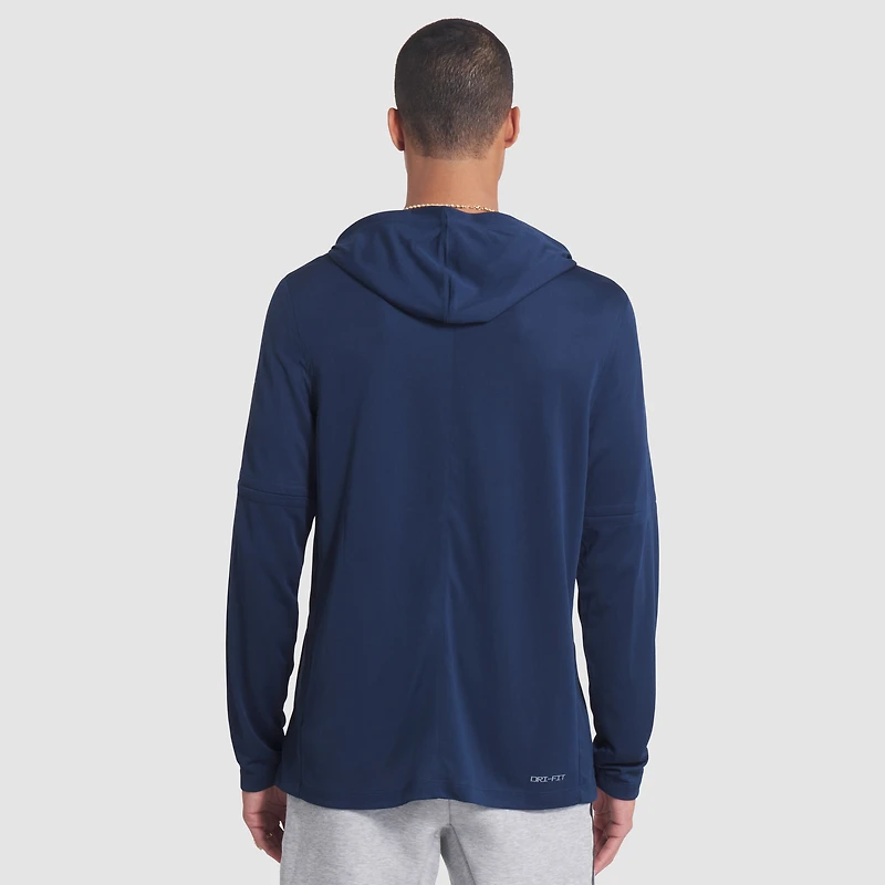 T-shirt à capuche et manches longues Nike College Navy Seattle Seahawks 2025 Rivalries Collection Sideline Dri-FIT pour homme