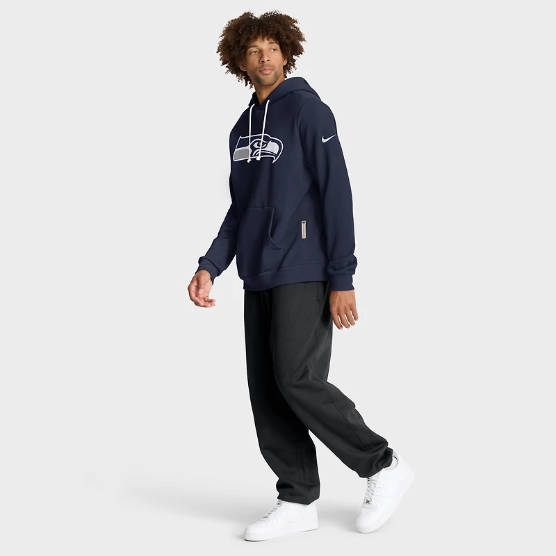 Sweat à capuche Nike College Navy Seattle Seahawks 2025 Sideline Standard Issue Club Dri-FIT pour homme