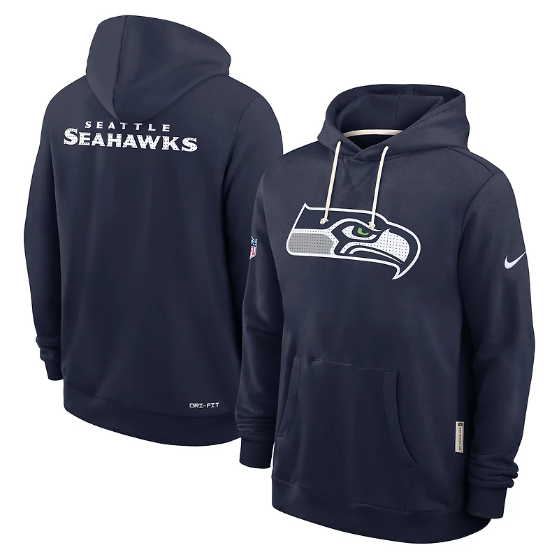 Sweat à capuche Nike College Navy Seattle Seahawks 2025 Sideline Standard Issue Club Dri-FIT pour homme