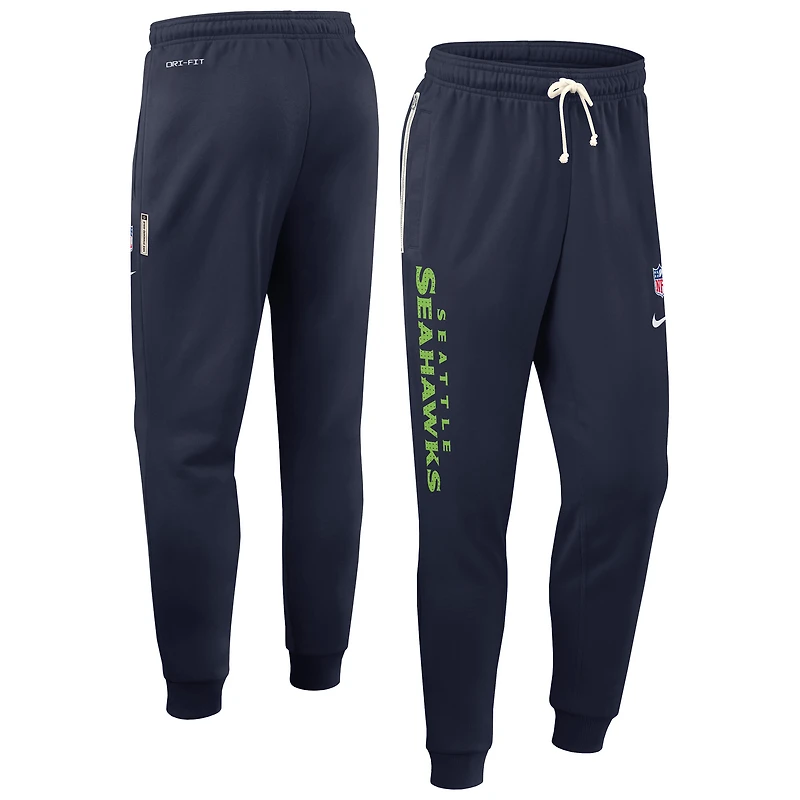 Pantalon fuselé Nike College Navy Seattle Seahawks 2025 Sideline Standard Issue Ground Game Dri-FIT pour homme