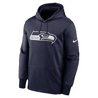 Men's Nike College Navy Seattle Seahawks Big & Tall Fan Gear Prime Logo Fleece Performance Pullover Hoodie
