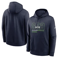 Sweat à capuche en polaire Nike College Navy Seattle Seahawks City Code Club pour homme