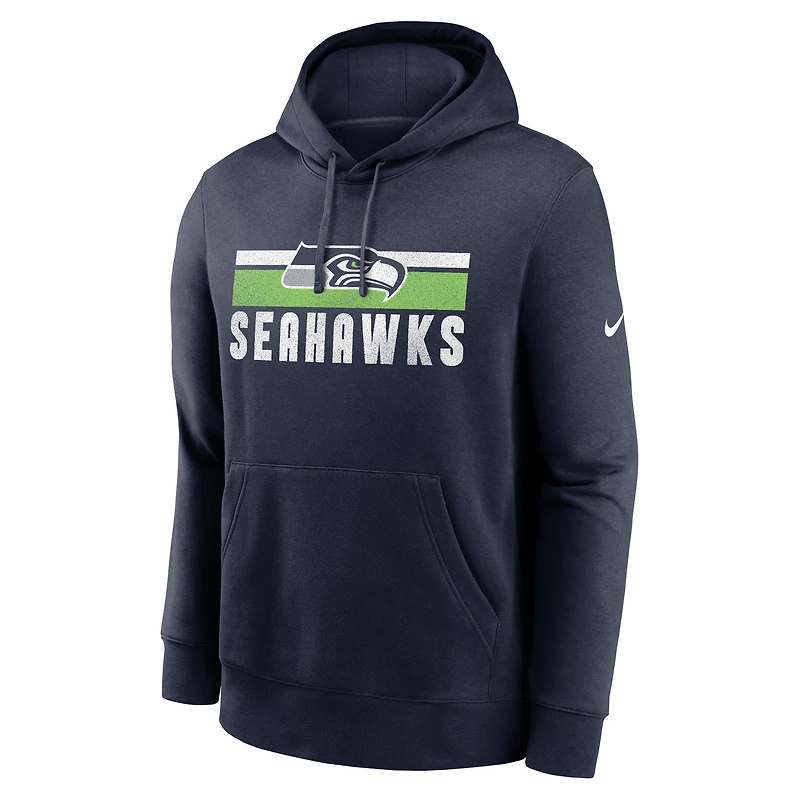 Men's Nike College Navy Seattle Seahawks Club Fleece Pullover Hoodie