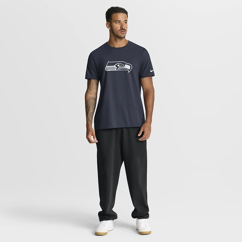 Men's Nike College Navy Seattle Seahawks Essential Logo T-Shirt