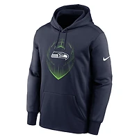 Men's Nike College Navy Seattle Seahawks Icon Performance Pullover Hoodie