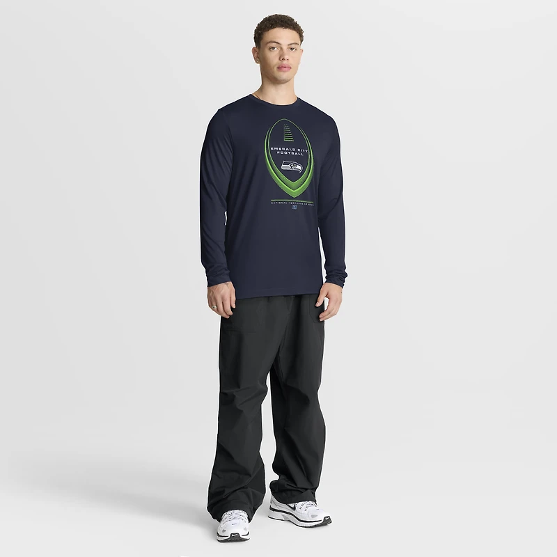 Men's Nike College Navy Seattle Seahawks Legend Icon Dri-FIT Long Sleeve T-Shirt