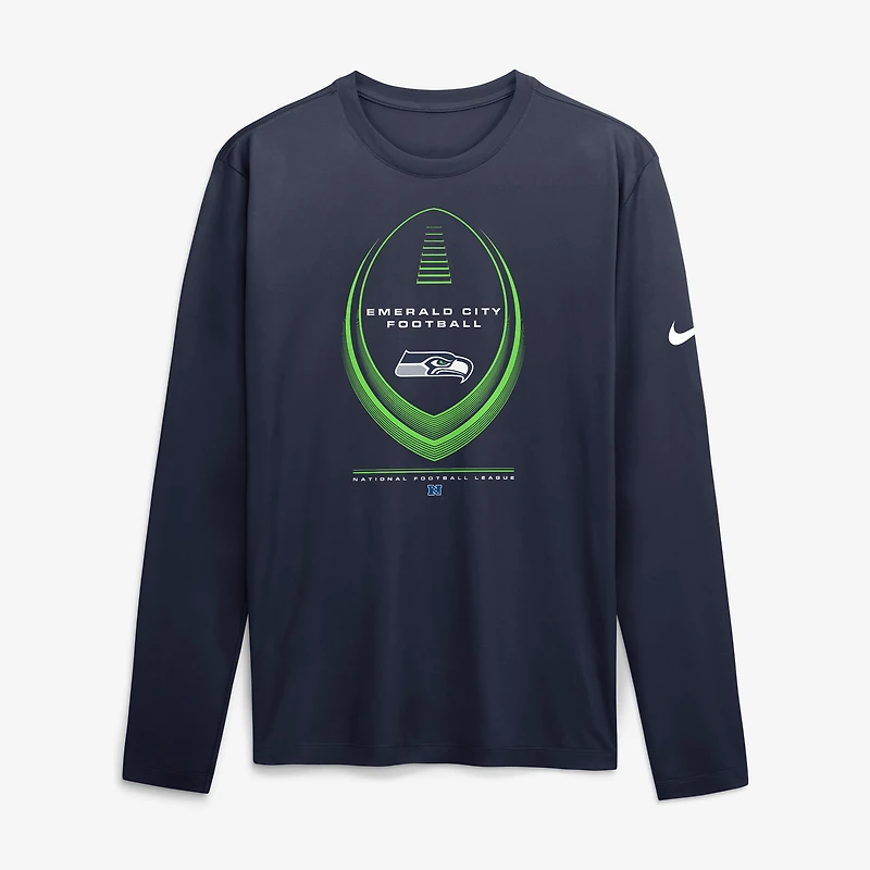 Men's Nike College Navy Seattle Seahawks Legend Icon Dri-FIT Long Sleeve T-Shirt