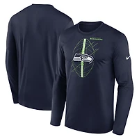 T-shirt à manches longues Nike College Navy Seattle Seahawks Legend Icon pour homme