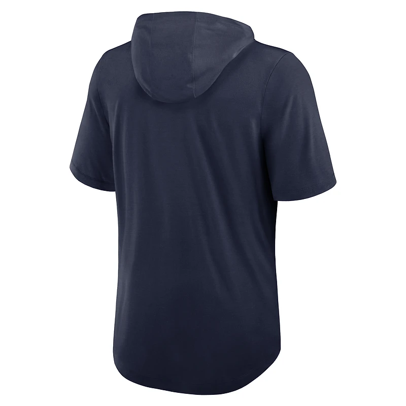 Men's Nike College Navy Seattle Seahawks Lockup Tri-Blend Hoodie T-Shirt