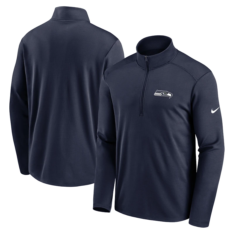 Pull à demi-zip Nike College Navy Seattle Seahawks Pacer pour homme