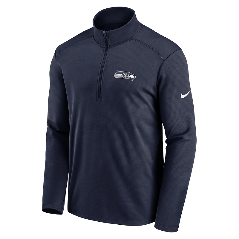 Men's Nike College Navy Seattle Seahawks Pacer Half-Zip Pullover