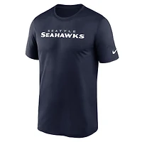 Men's Nike College Navy Seattle Seahawks Primetime Legend Wordmark Performance T-Shirt