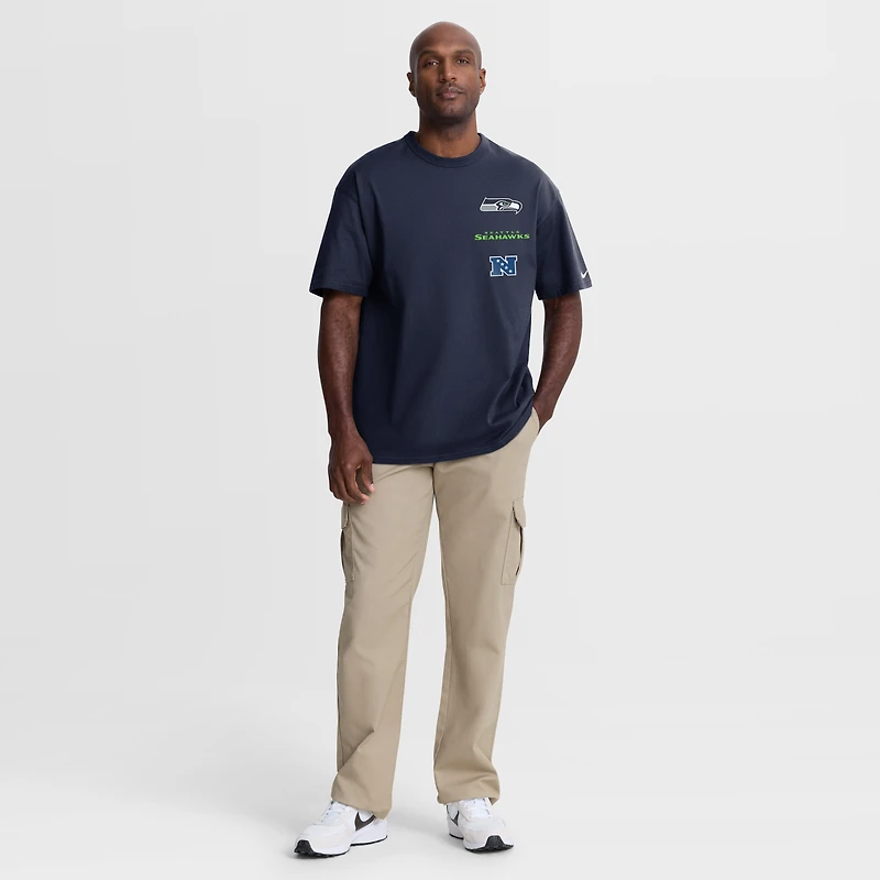 T-shirt Nike College Navy Seattle Seahawks Primetime Max90 pour homme