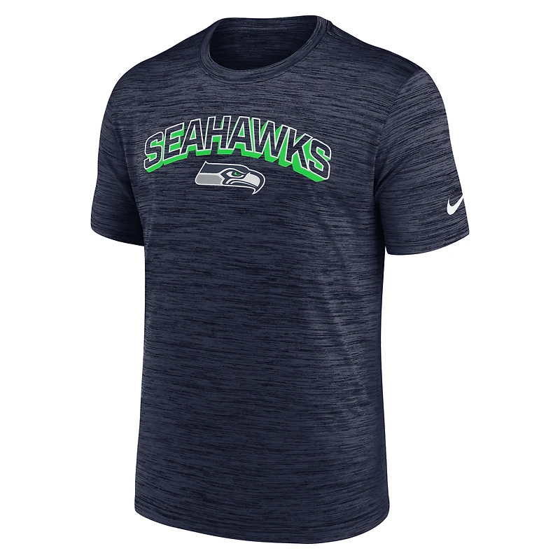 T-shirt Nike Velocity Performance bleu marine universitaire pour homme des Seattle Seahawks