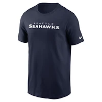 Men's Nike College Navy Seattle Seahawks Primetime Wordmark Essential T-Shirt