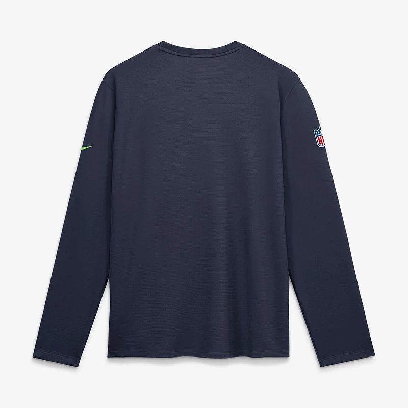 Men's Nike  College Navy Seattle Seahawks Sideline Coaches UV Dri-FIT Long Sleeve Shirt
