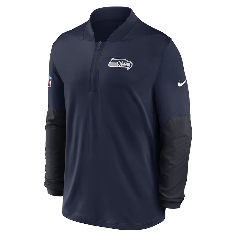Men's Nike College Navy Seattle Seahawks Sideline Dri-FIT Half-Zip Pullover