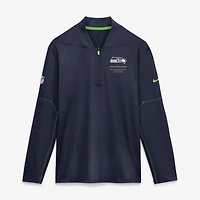 Men's Nike College Navy Seattle Seahawks Sideline Dri-FIT Half-Zip Pullover