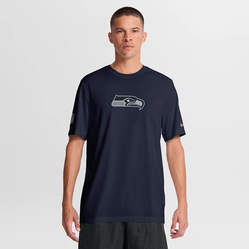 T-shirt Nike College Navy Seattle Seahawks Sideline Lead The Charge Legend Dri-FIT pour homme