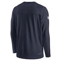 T-shirt à manches longues pour homme Nike College Navy Seattle Seahawks Sideline Lockup Performance