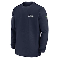 Men's Nike College Navy Seattle Seahawks Sideline Performance Long Sleeve T-Shirt