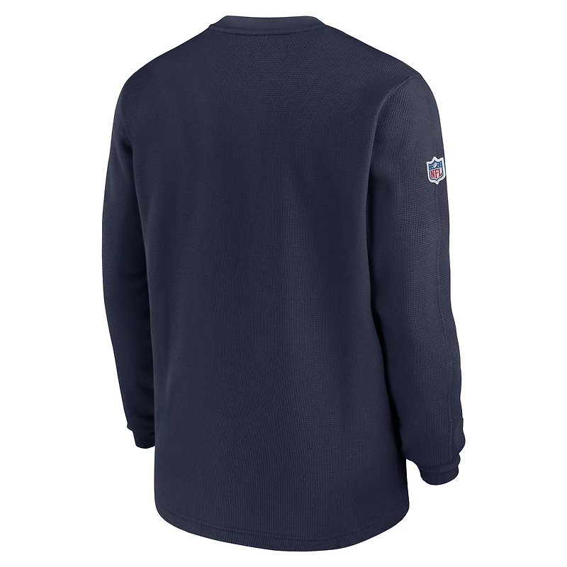 Men's Nike College Navy Seattle Seahawks Sideline Performance Long Sleeve T-Shirt