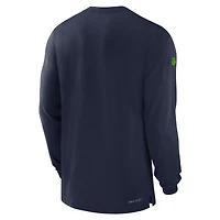 Men's Nike College Navy Seattle Seahawks Sideline Performance Long Sleeve T-Shirt
