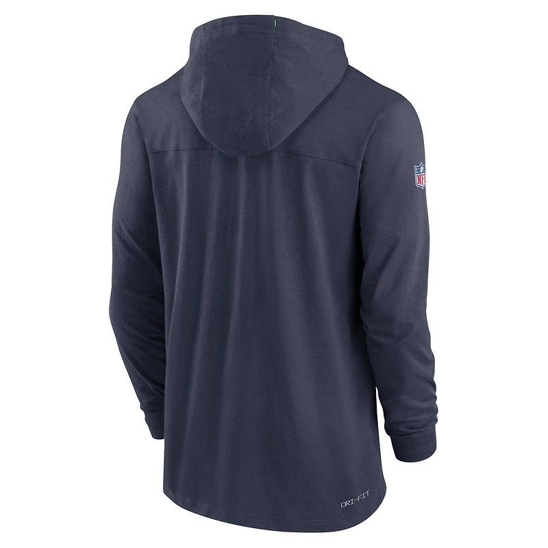 Men's Nike College Navy Seattle Seahawks Sideline Pop Performance - Pullover Hoodie