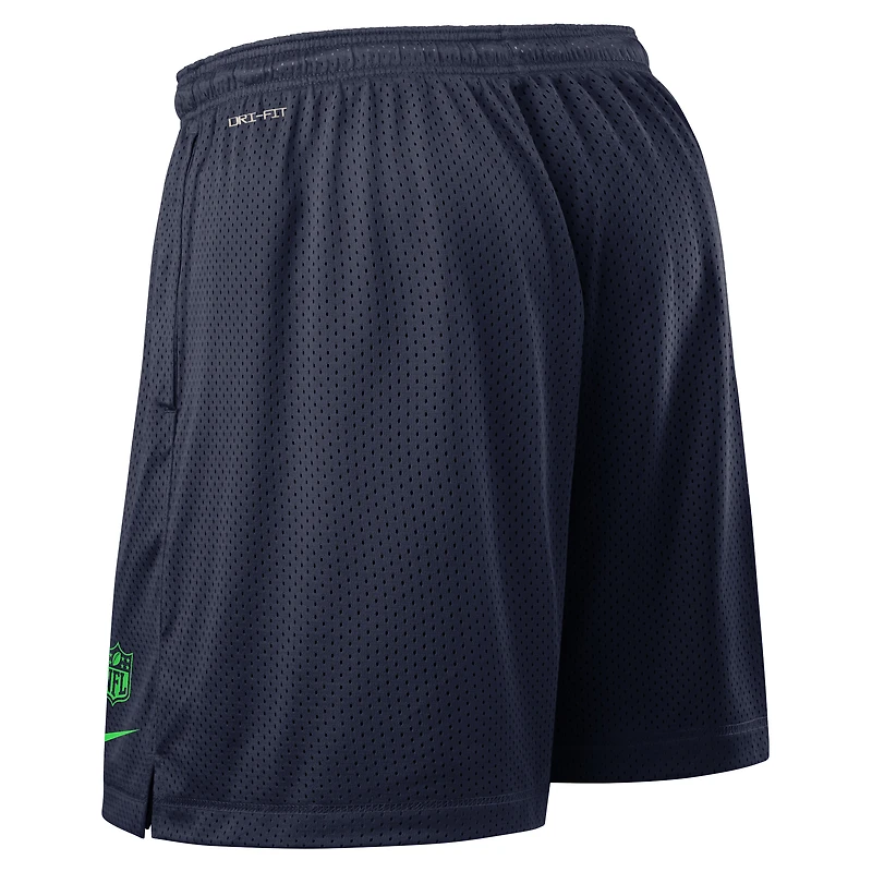 Men's Nike College Navy Seattle Seahawks Sideline Reversible Dri-FIT Shorts