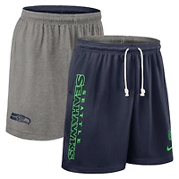 Men's Nike College Navy Seattle Seahawks Sideline Reversible Dri-FIT Shorts