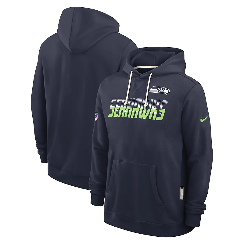 Sweat à capuche Nike College Navy Seattle Seahawks Sideline Standard Issue Dri-FIT pour homme