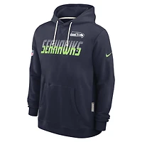 Men's Nike College Navy Seattle Seahawks Sideline Standard Issue Dri-FIT Hoodie