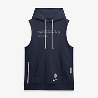 Men's Nike College Navy Seattle Seahawks Sideline Standard Issue Dri-FIT Sleeveless Hoodie
