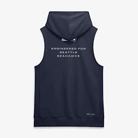 Men's Nike College Navy Seattle Seahawks Sideline Standard Issue Dri-FIT Sleeveless Hoodie
