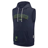Sweat à capuche sans manches Nike College Navy Seattle Seahawks Sideline Standard Issue Dri-FIT pour homme