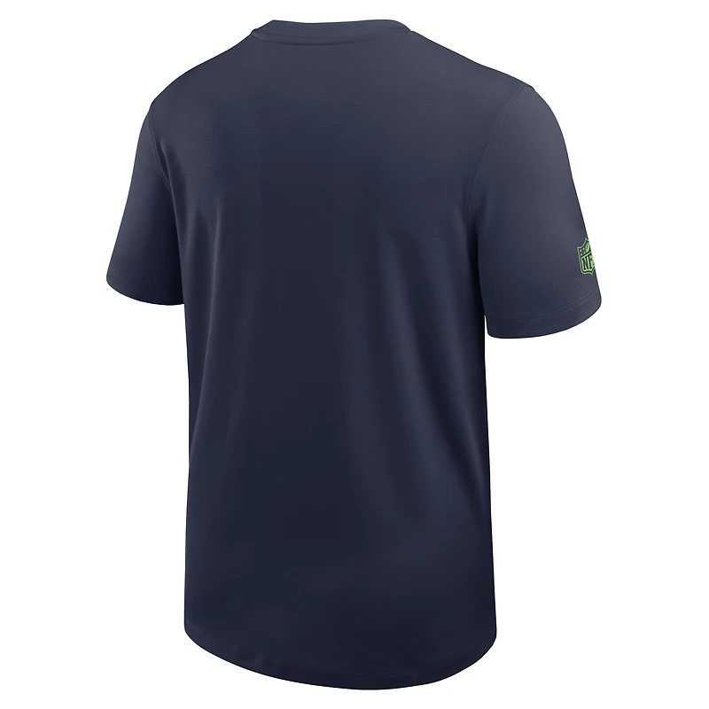 Men's Nike College Navy Seattle Seahawks Sideline UV Dri-Fit Coach Shirt