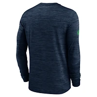 Men's Nike College Navy Seattle Seahawks Sideline Velocity Performance Long Sleeve T-Shirt