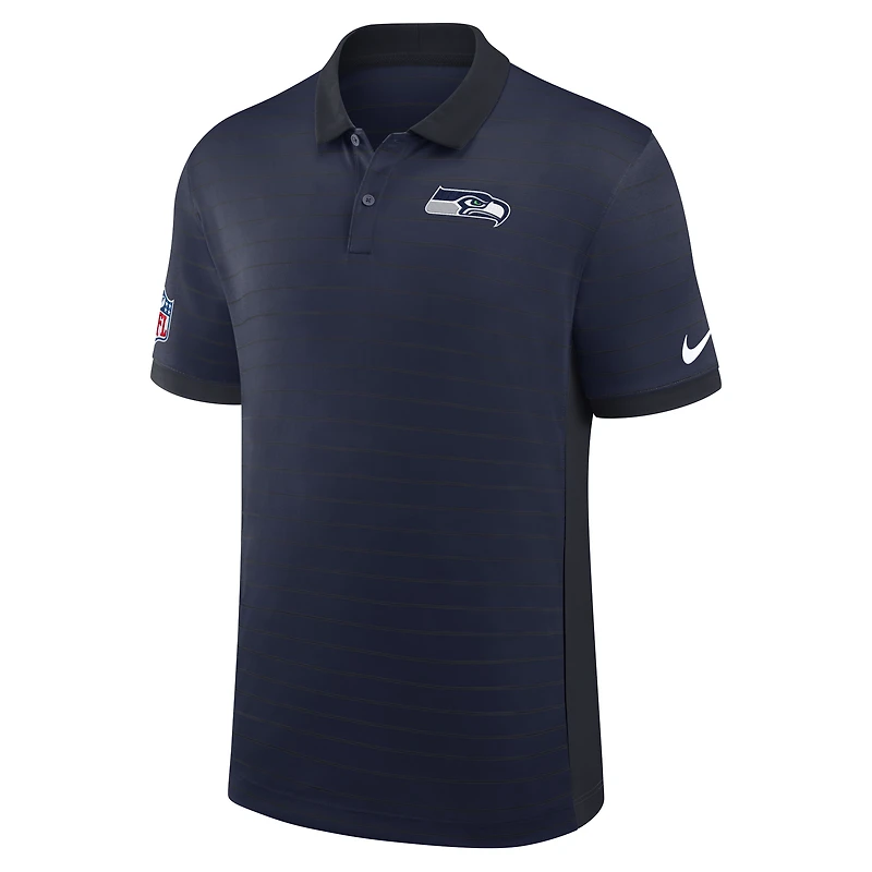 Men's Nike College Navy Seattle Seahawks Sideline Victory Stripe Dri-FIT Polo