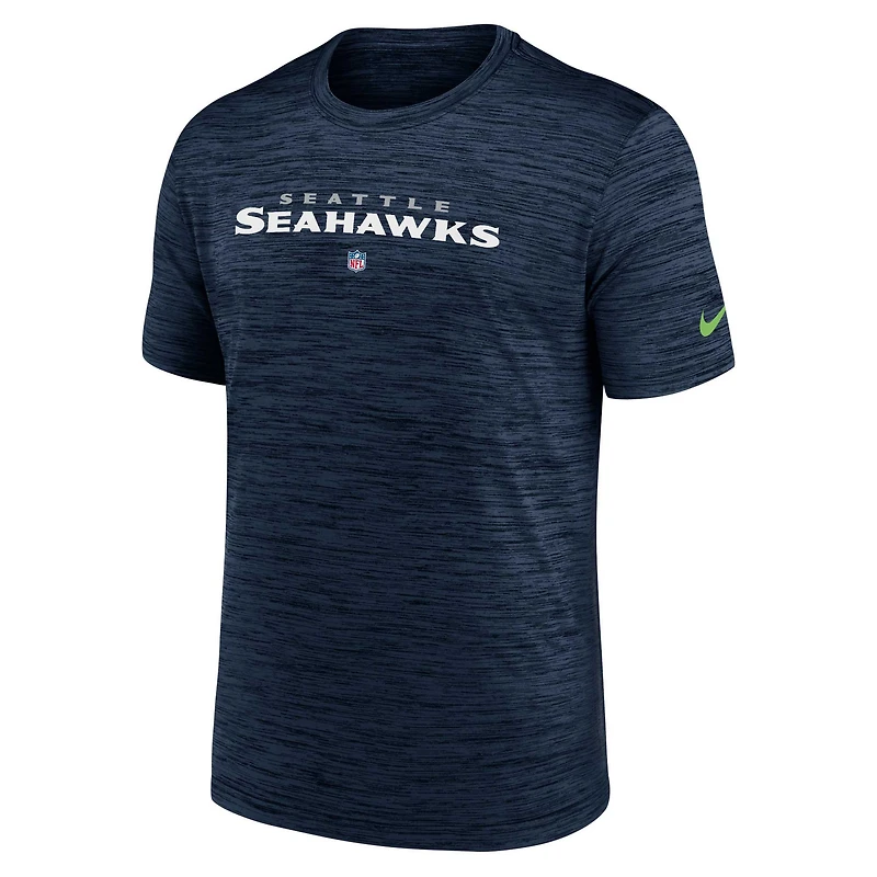 Men's Nike College Navy Seattle Seahawks Team Sideline Velocity Performance - T-Shirt