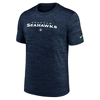 Men's Nike College Navy Seattle Seahawks Team Sideline Velocity Performance - T-Shirt