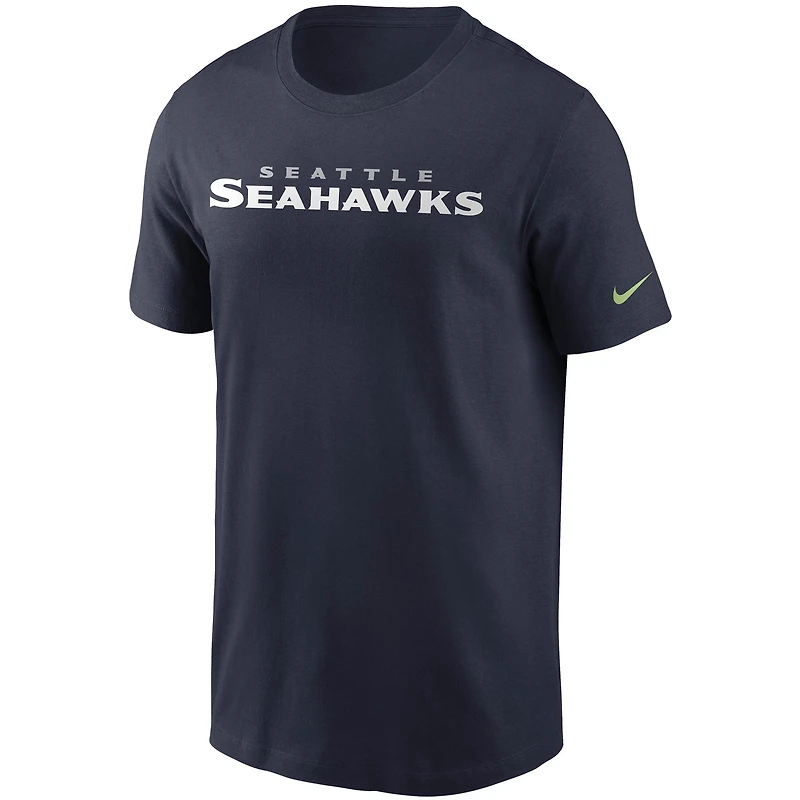 Men's Nike College Navy Seattle Seahawks Team Wordmark T-Shirt