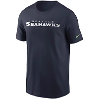 Men's Nike College Navy Seattle Seahawks Team Wordmark T-Shirt