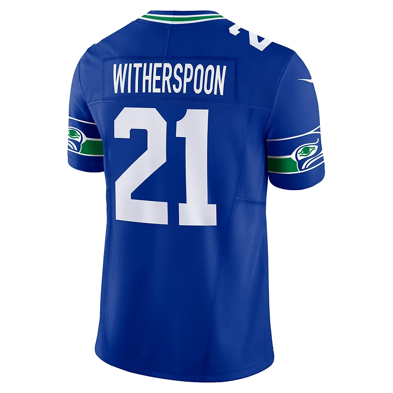 Maillot Nike Devon Witherspoon Royal pour homme, édition limitée, des Seattle Seahawks, 50e saison, Vapor F.U.S.E.