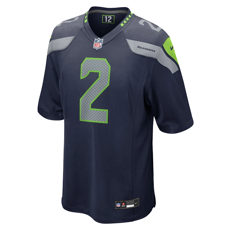 Men's Nike Drew Lock College Navy Seattle Seahawks Team Game Jersey